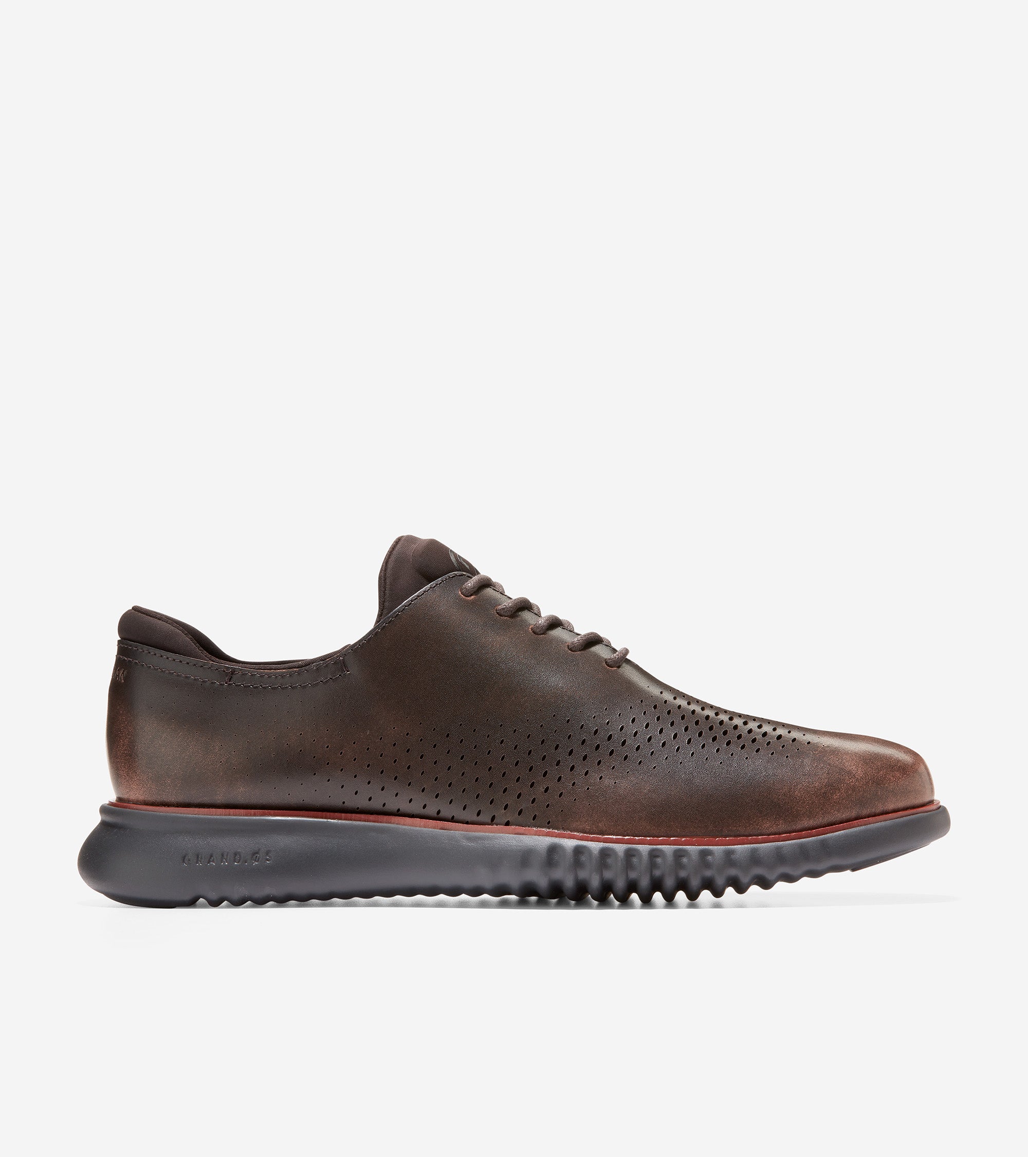 Men's 2.ZERØGRAND Lined Laser Wingtip Oxford-c37086-Dark Chocolate