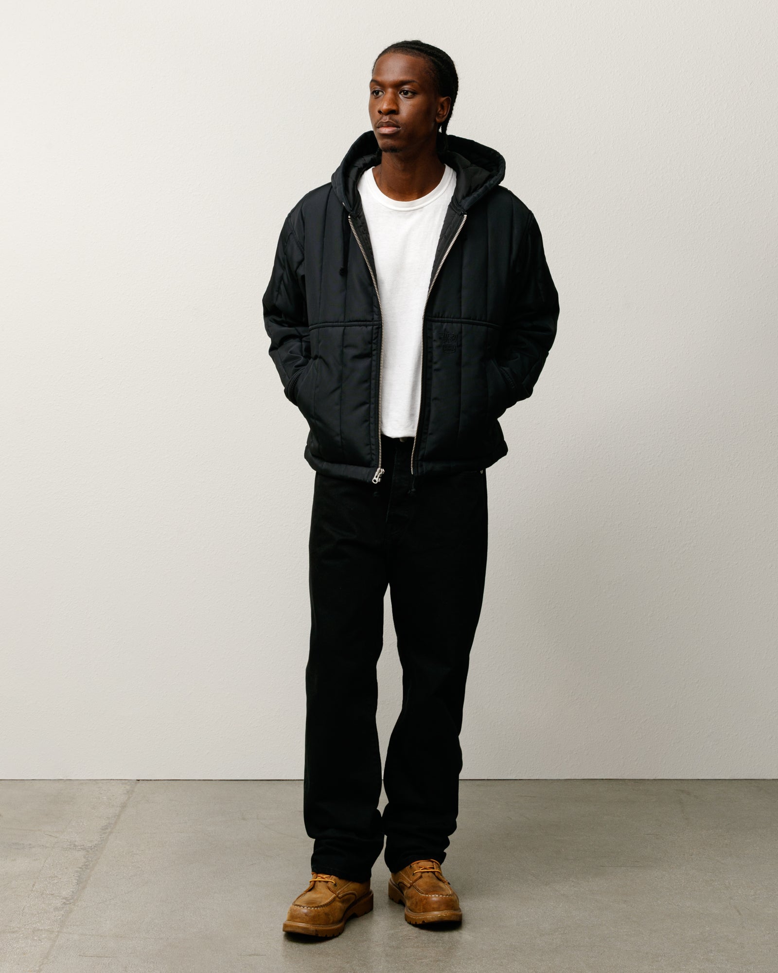 Quilted Nylon Work Jacket – Black | Outerwear | Stüssy Japan