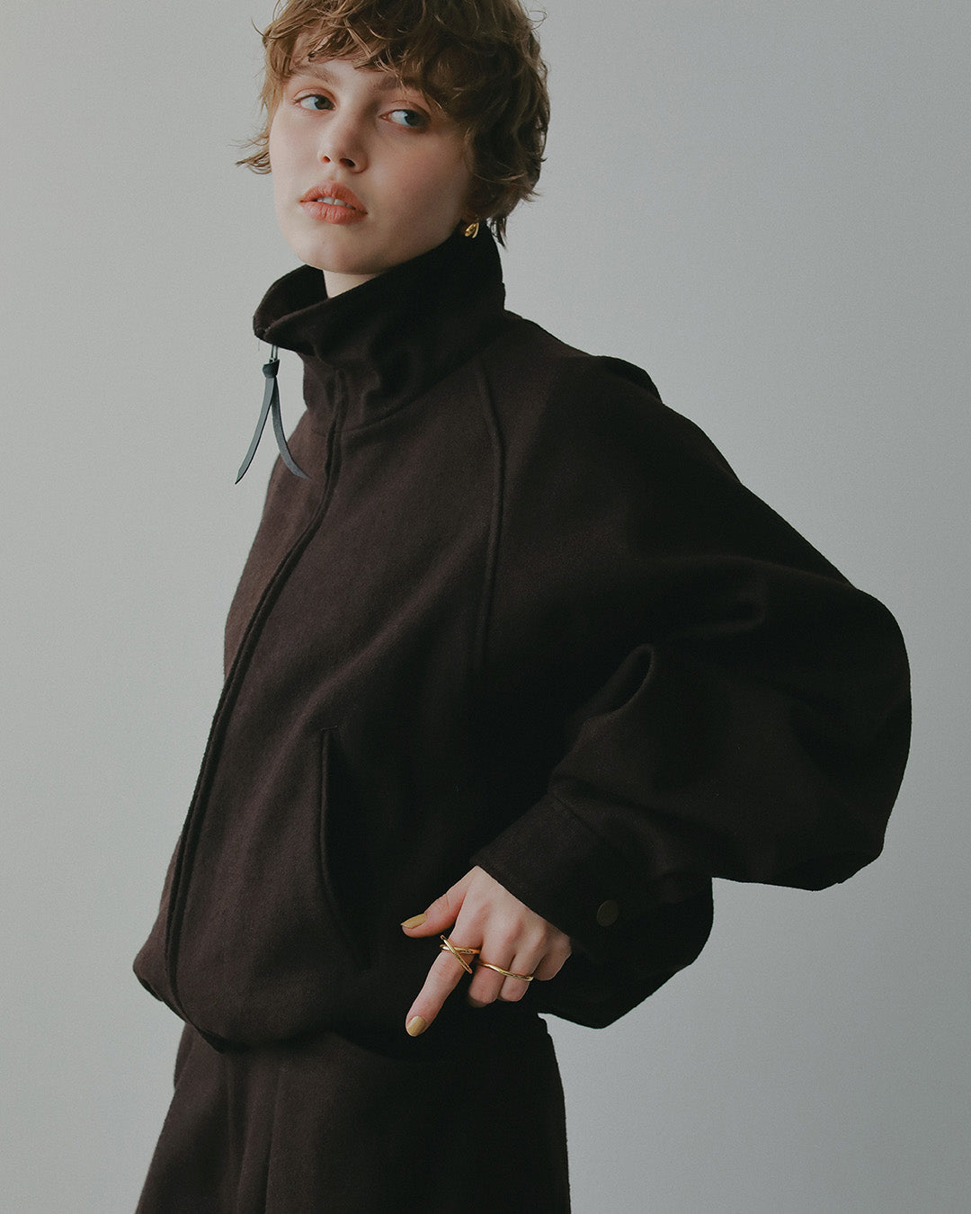 ハイネックウールショートブルゾン – I'm in