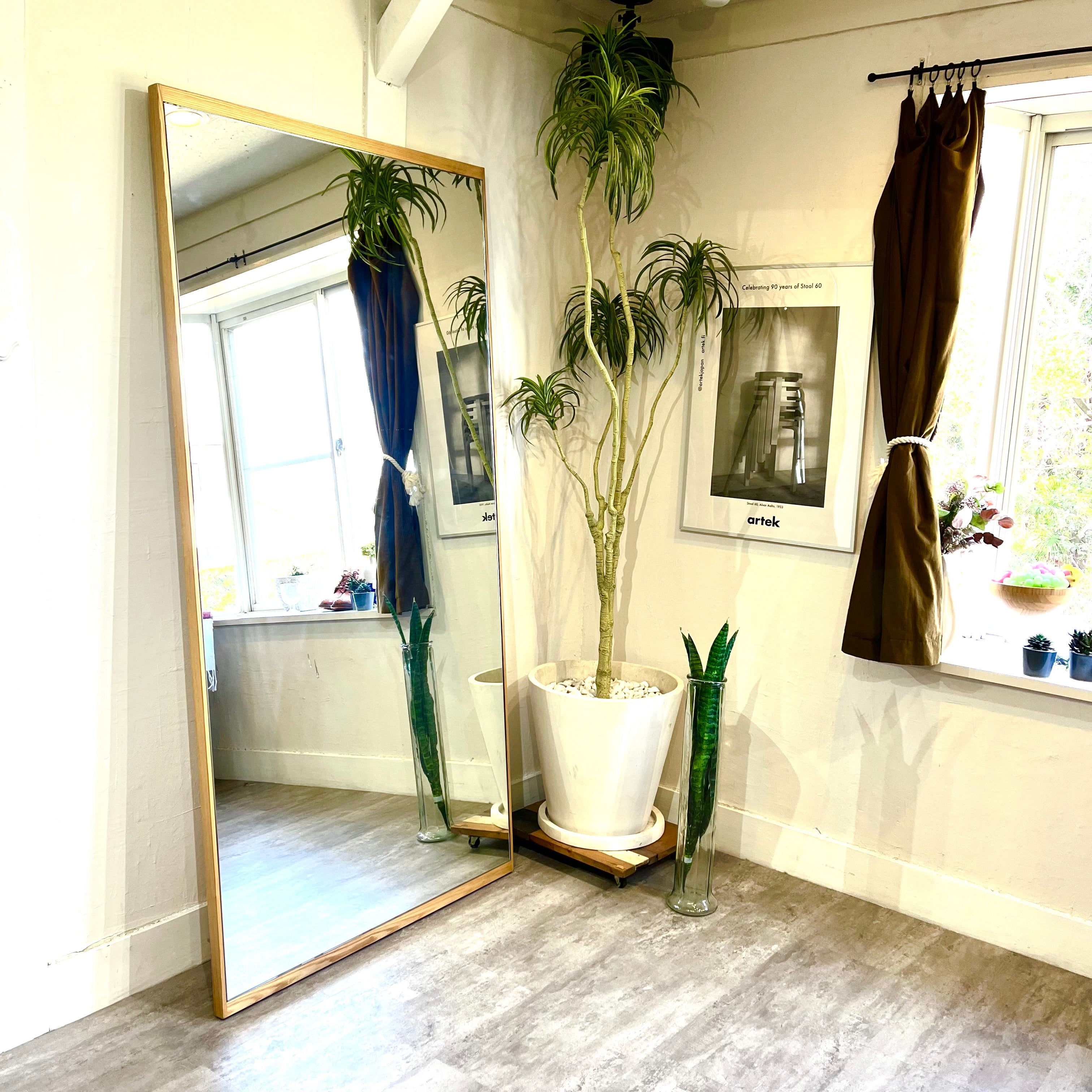 塩川光明堂 コムミラー002 姿見 全身鏡 180×90 オーク 中古 大き目