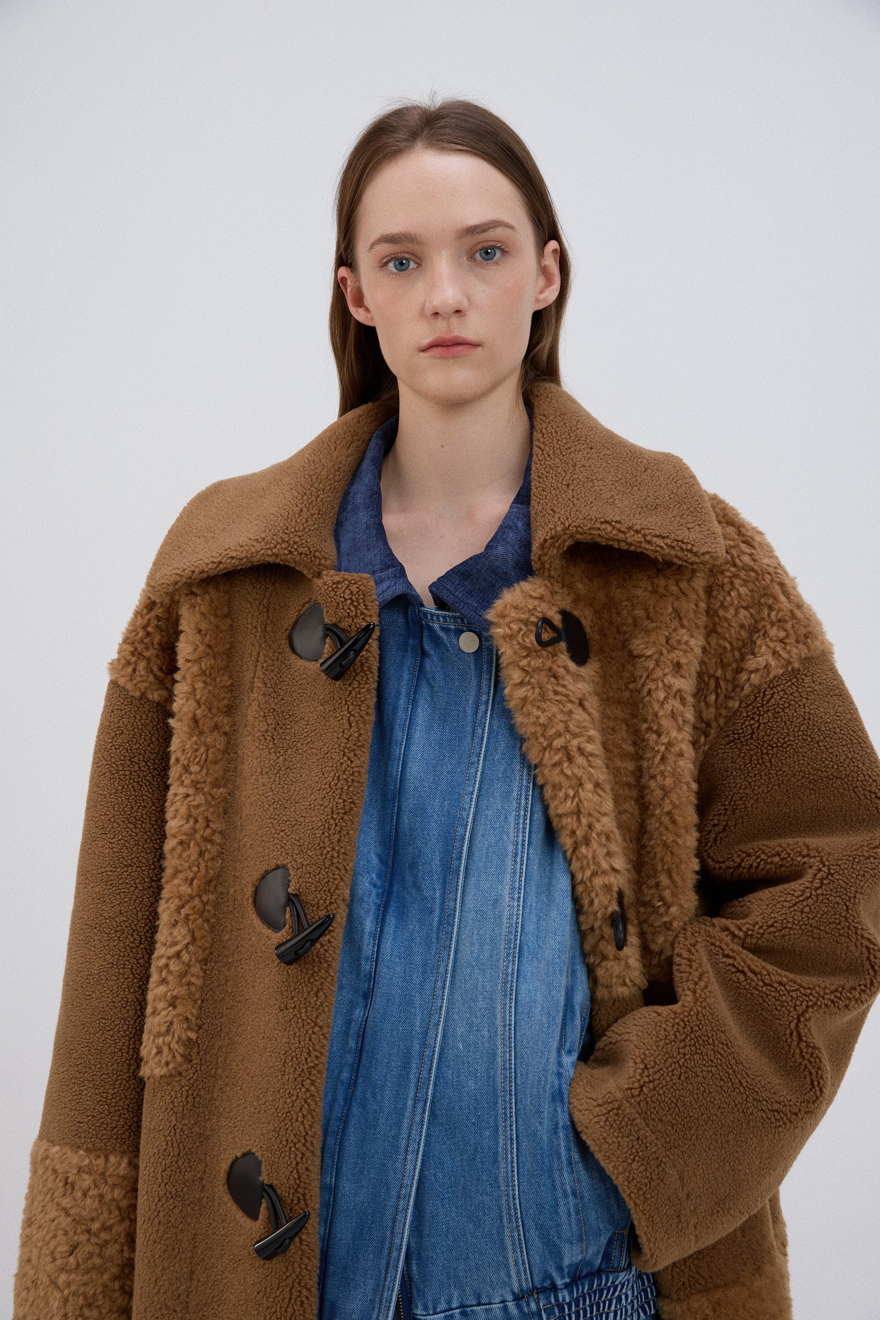 Cow Print Teddy Shearling Duffle Coat 2.0 – Boyish Outerwear | 310MOOD