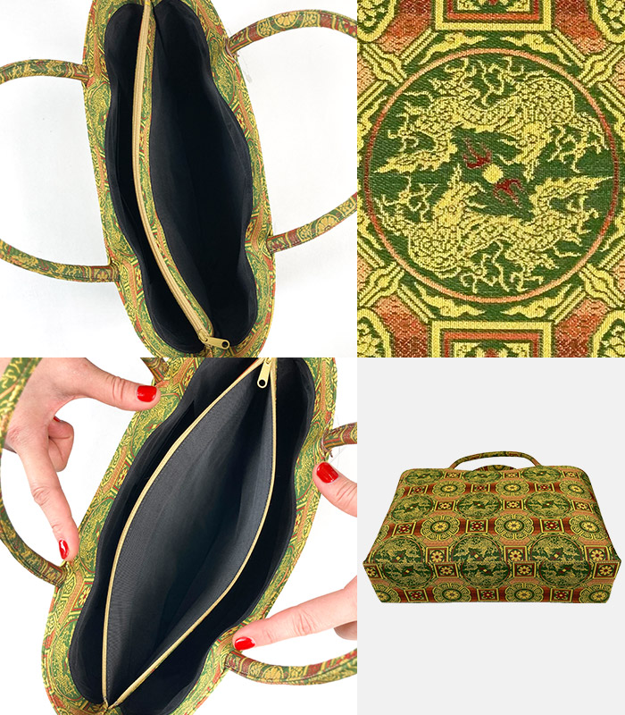 龍村美術織物 手提げバッグ (奈良裂蜀紅文)【MKグループ 都粋