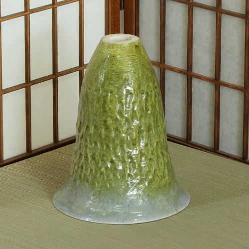 楽天市場】1点物 京都 清水焼 花器 緑釉 叩き 生花 池坊 小原流 生け花