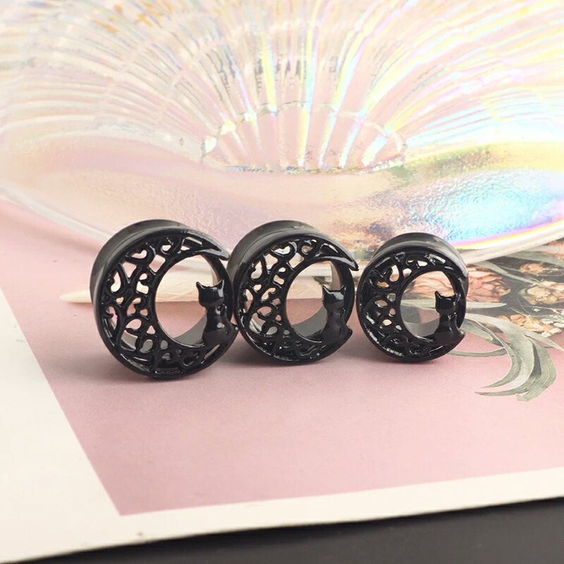 楽天市場】[2G 0G 00G 12mm ボディピアス] ブラックムーンライト