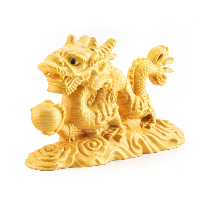 楽天市場】【 伊勢 宮忠 】【 木彫 龍 祥龍宝珠 No.1 】 龍 木彫 置物
