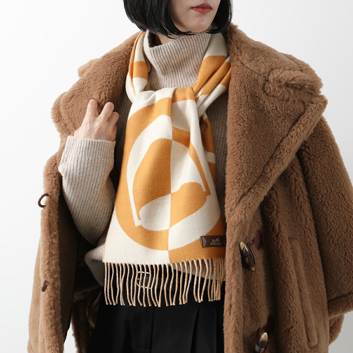 楽天市場】HERMES エルメス マフラー 140×30 カザック チャームズ