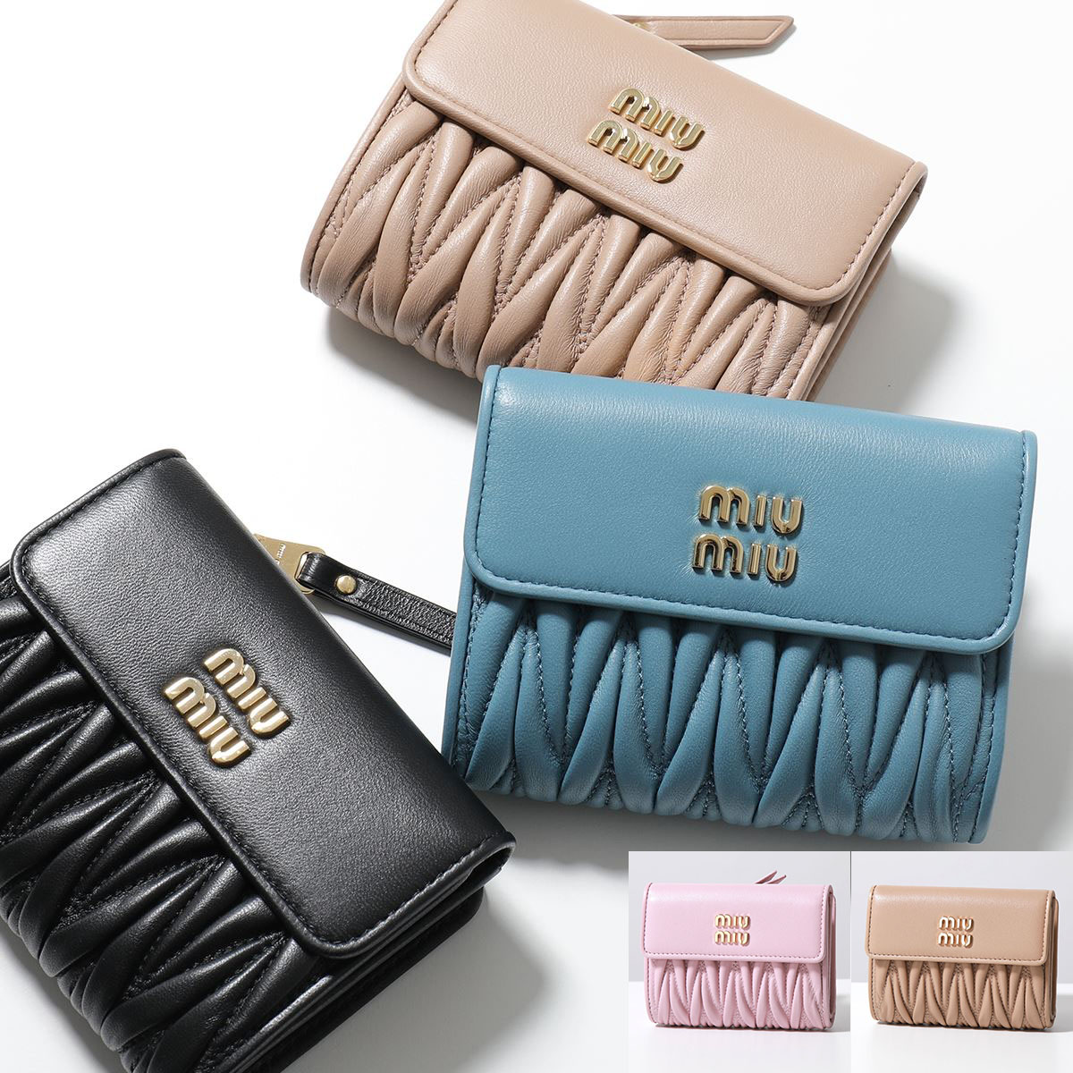 楽天市場】MIUMIU ミュウミュウ 二つ折り財布 MATELASSE マテラッセ