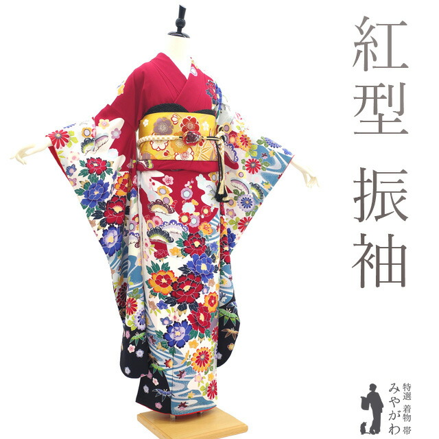 楽天市場】沖縄 紅型 振袖（着物｜和服）：レディースファッションの通販