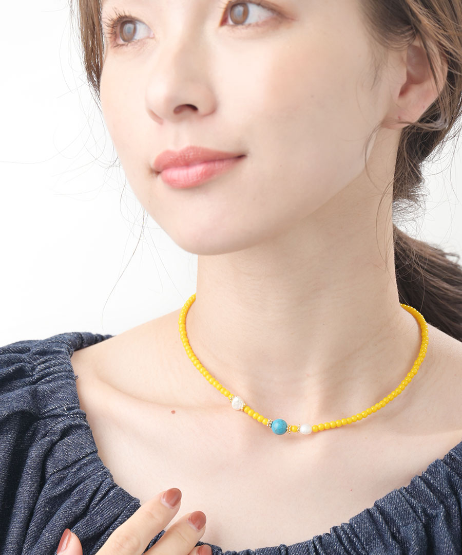 楽天市場】◇SALE◇ネックレス ビーズ ターコイズ カラフル