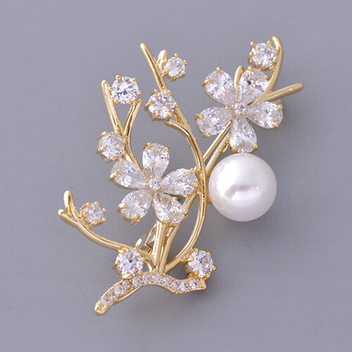 楽天市場】ブローチ パール 桜 フラワー 花 ゴールド 入学式 入園式