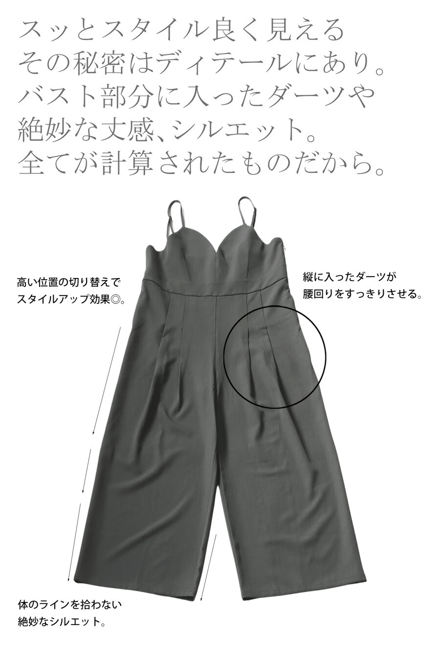 楽天市場】ビスチェ風オールインワン オールインワン レディース 送料