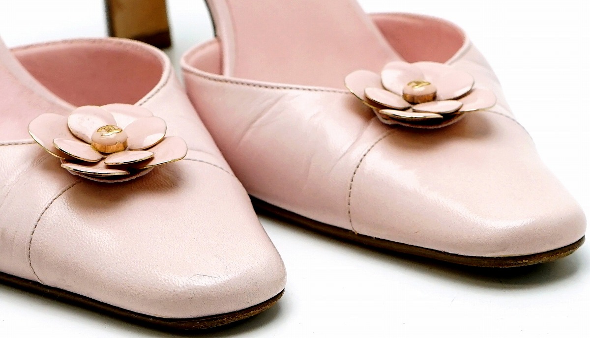 楽天市場】【靴】CHANEL シャネル カメリア パンプスヒール レザー