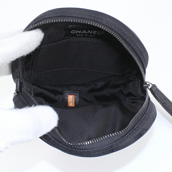 楽天市場】シャネル ポーチ ラウンド ニュートラベルライン 黒