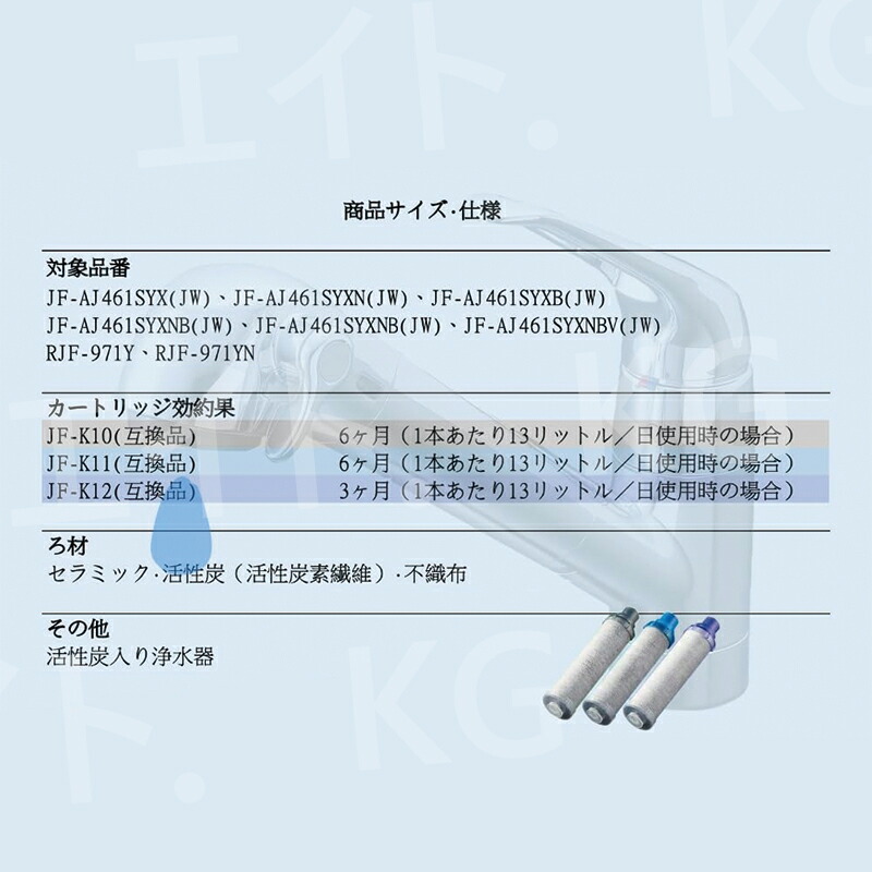楽天市場】【送料無料】JF-K12 浄水栓用交換用カートリッジ 2個入り