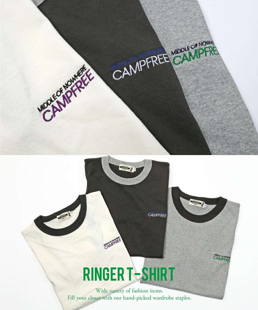 楽天市場】Tシャツ メンズ 半袖 リンガー リンガーTシャツ CAMPFREE