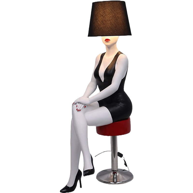 楽天市場】FRPオブジェ バーガール スタンドライト置物 人物 人形 像