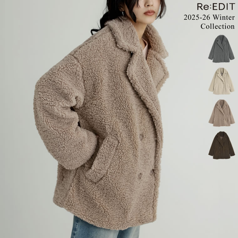 楽天市場】M/Lサイズ オーバーサイズボアダブルミドルチェスターコート