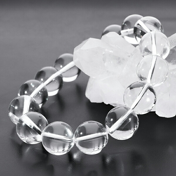 楽天市場】高品質 水晶 ブレスレット 大玉 14mm 18.5〜20.5cm M〜LL