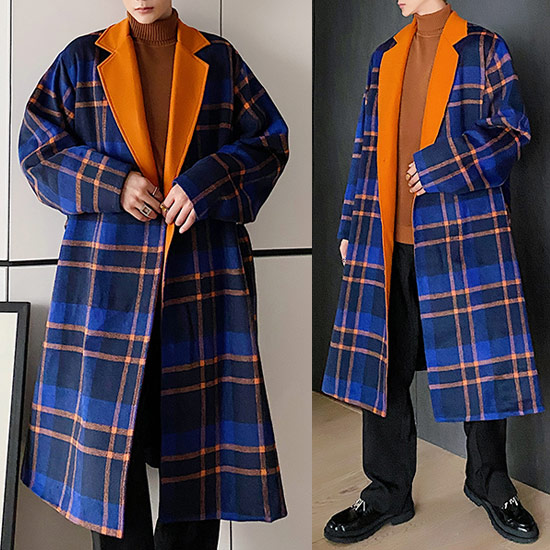 楽天市場】チェックコート メンズ モード系 メンズ ロングコート