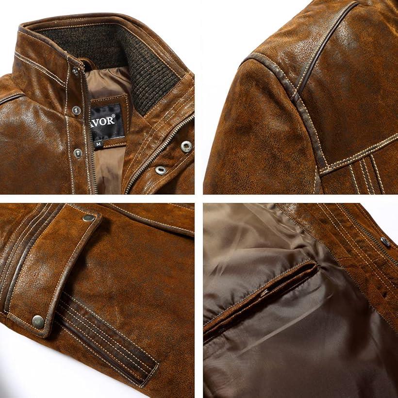 楽天市場】メンズ 本革レザージャケット スタンディングカラー
