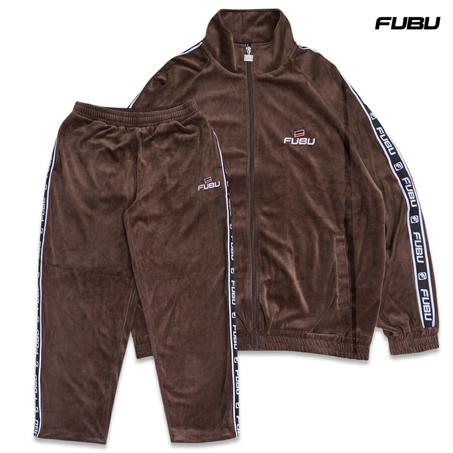 楽天市場】【送料無料】FUBU VELOR TRACK SETUP【BROWN】(M・L・XL