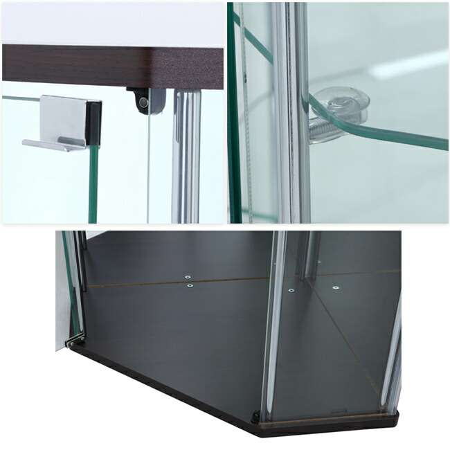 楽天市場】ガラスコレクションケース コーナータイプ 大型 背面ミラー