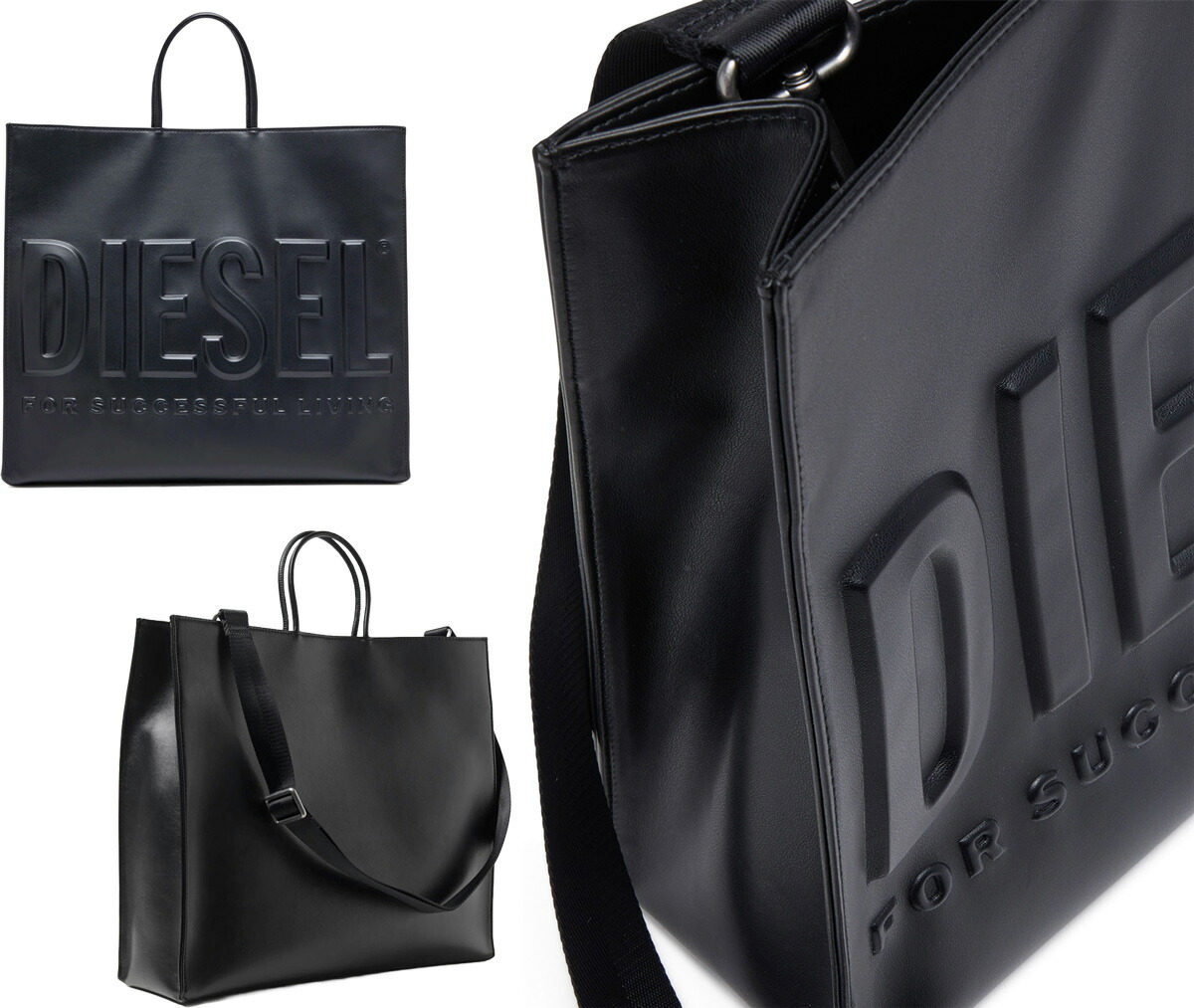 楽天市場】DIESEL ディーゼル 2WAYショルダーバッグ立体エンボスロゴ