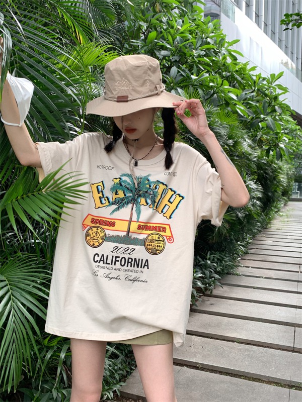 楽天市場】ヤシの木 ロゴ カラフル Tシャツ 2色 半袖 五分袖 トップス