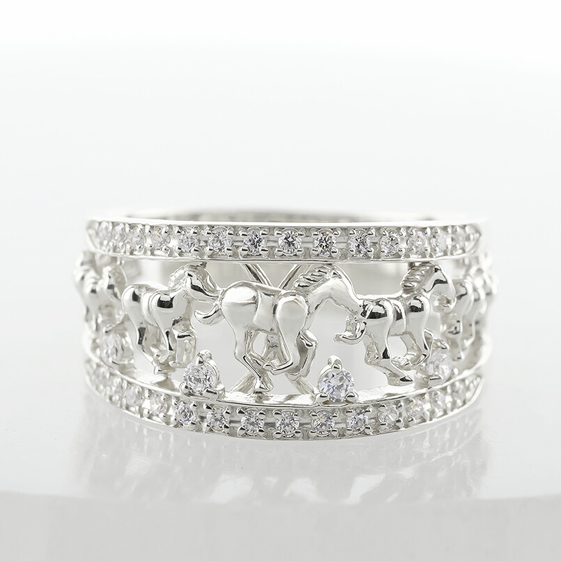 楽天市場】リング レディース プラチナ pt900 馬 ダイヤモンド 指輪