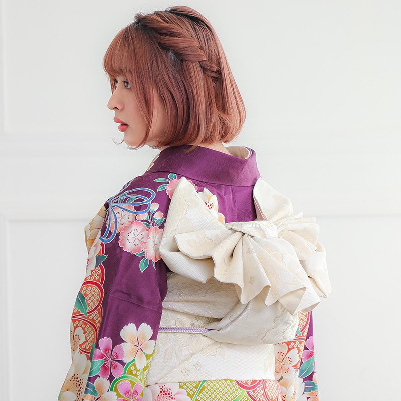 楽天市場】【成人式 振袖 レンタル】RS1209 正絹 紫 菊牡丹に蝶 Lako