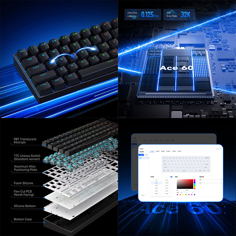 楽天市場】ゲーミングキーボード ラピッドトリガー 60% 有線 MCHOSE