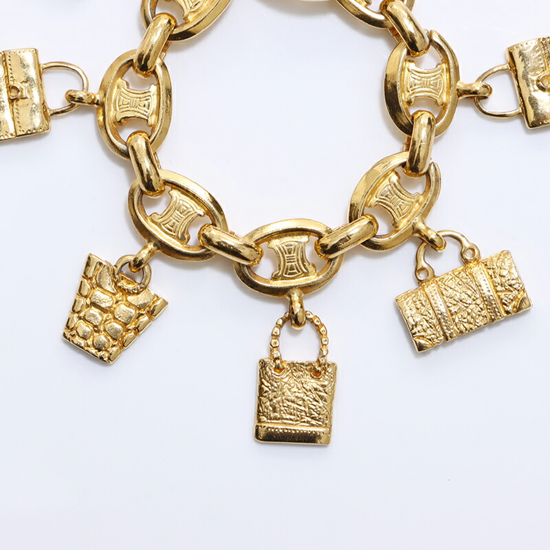 楽天市場】セリーヌ CELINE バッグモチーフ ブレスレット ゴールド