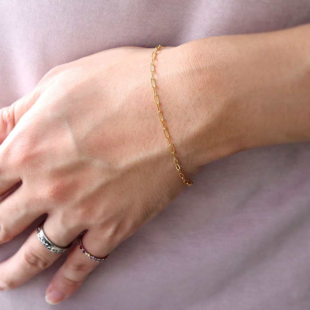 楽天市場】24金 ブレスレット メンズ ペーパークリップ 純金 チェーン