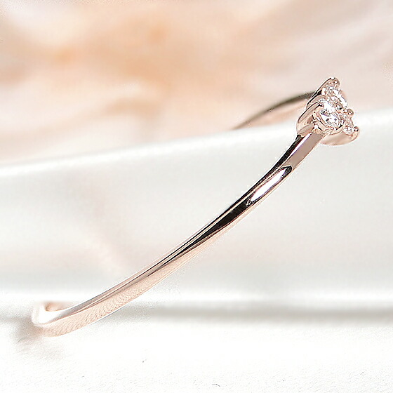 楽天市場】K10PG ハートモチーフ ダイヤモンド ピンキー リング送料