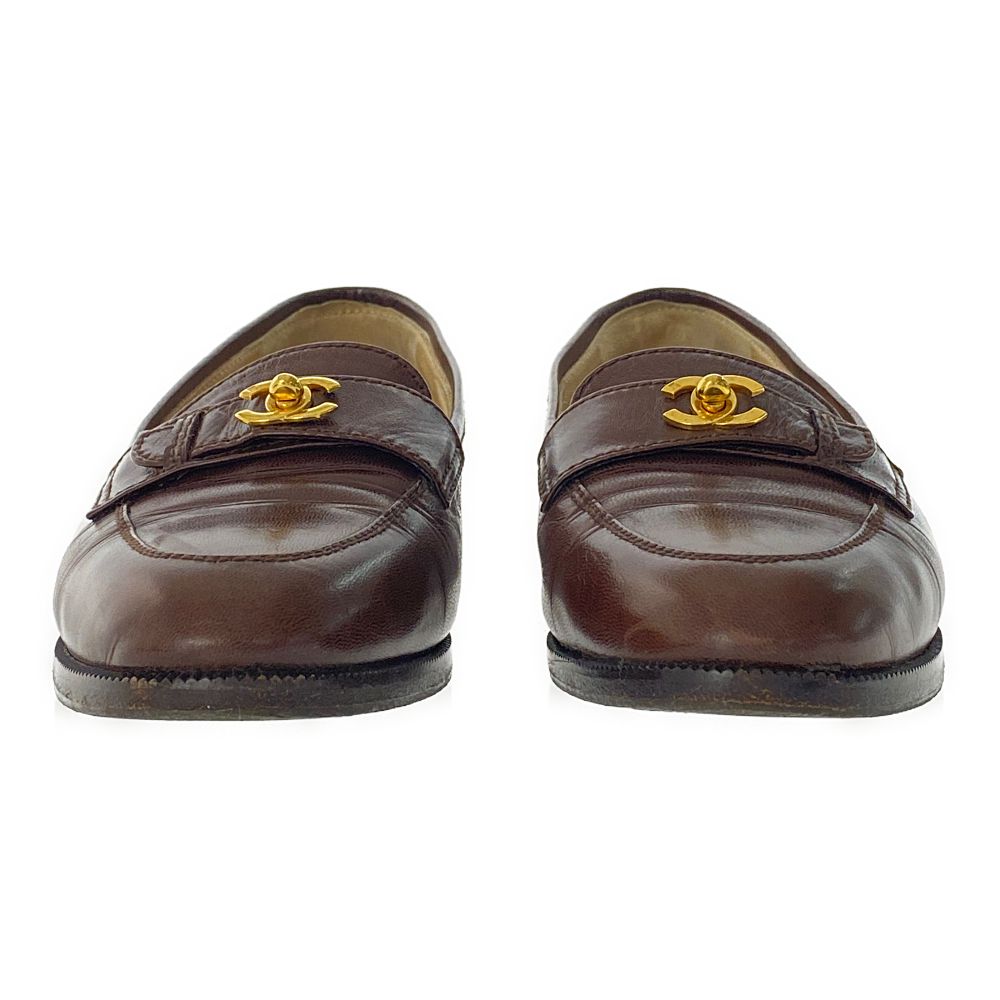 楽天市場】シャネル ココマークターンロック金具・レザーローファー 靴
