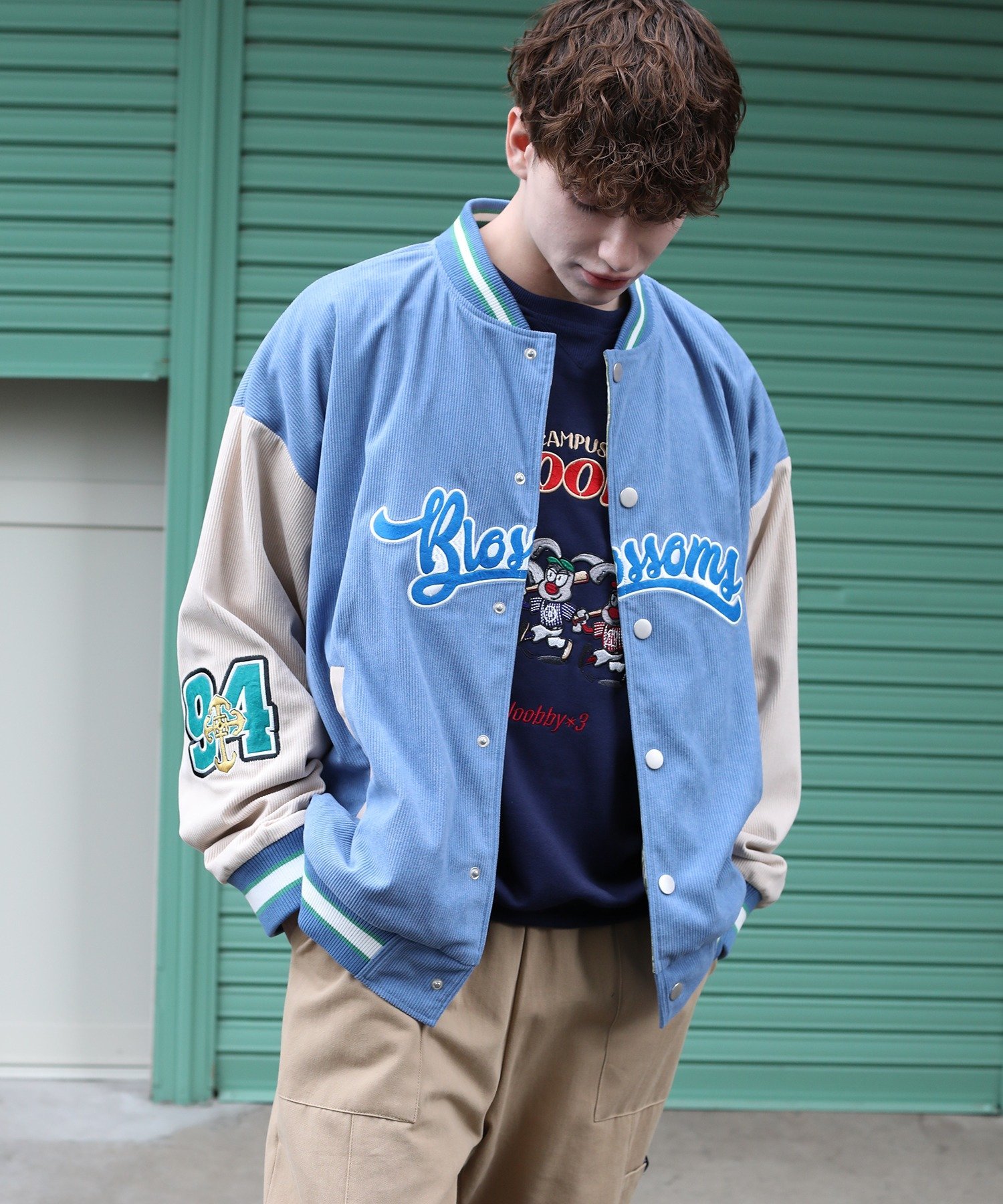 aimoha｜HOOK -original-/リバーシブルチェックワッペン刺繍スタジャン