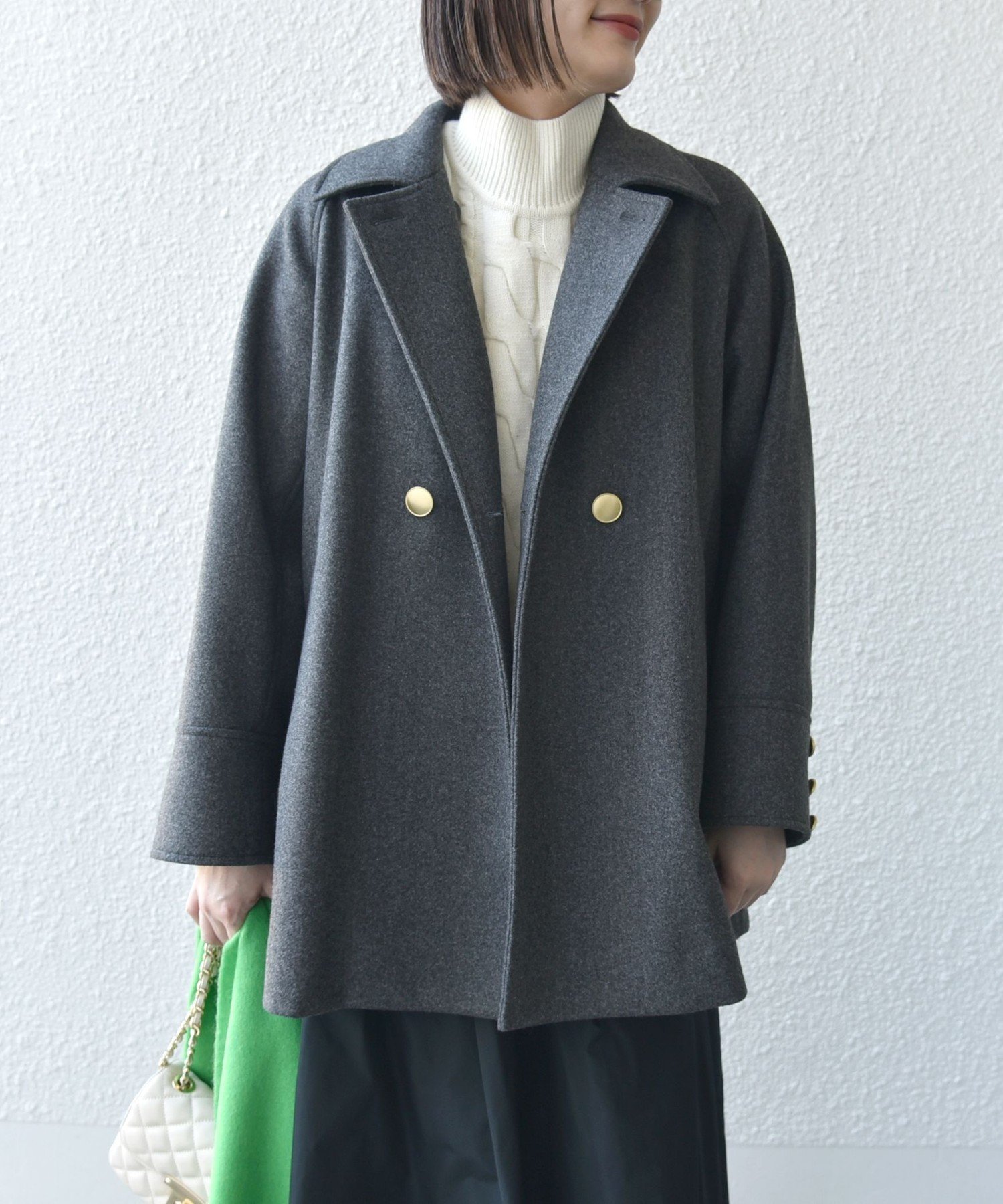 ウール ライク ジャージー メルトン 2WAY Pコート SHIPS｜【WEB限定】<手洗い可能>ウール ライク ジャージー メルトン