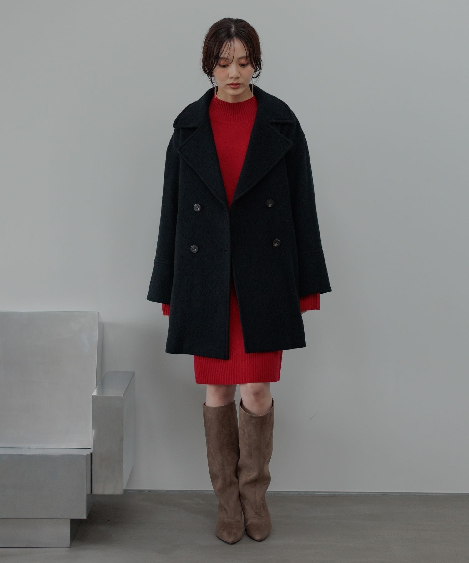 Andemiu｜ビーバーウールハーフコート | Rakuten Fashion(楽天