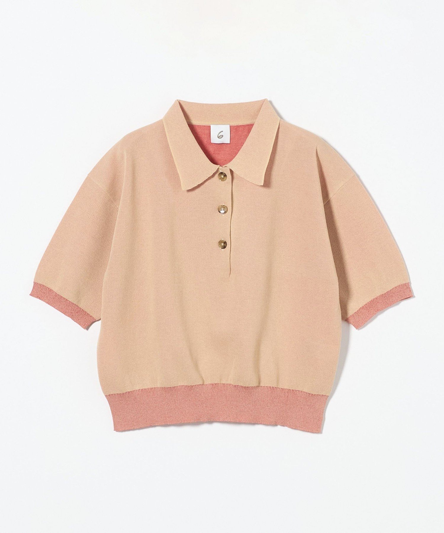 6 ROKU カラースウェットプルオーバー レッド 襟付き サイズFREE 6 ROKU カラースウェットプルオーバー レッド 襟付き サイズFREE