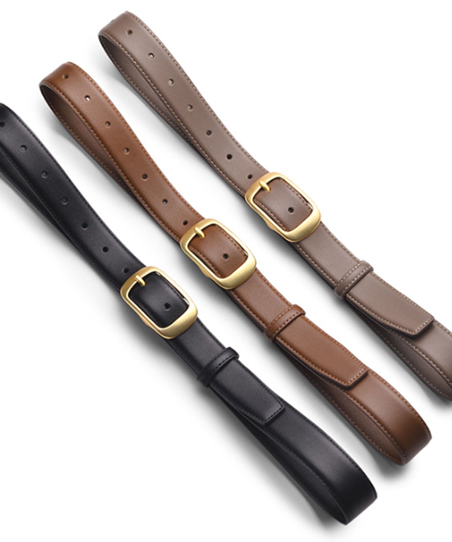 florist｜【牛革】ゴールドフレームバックル太幅レザーベルト