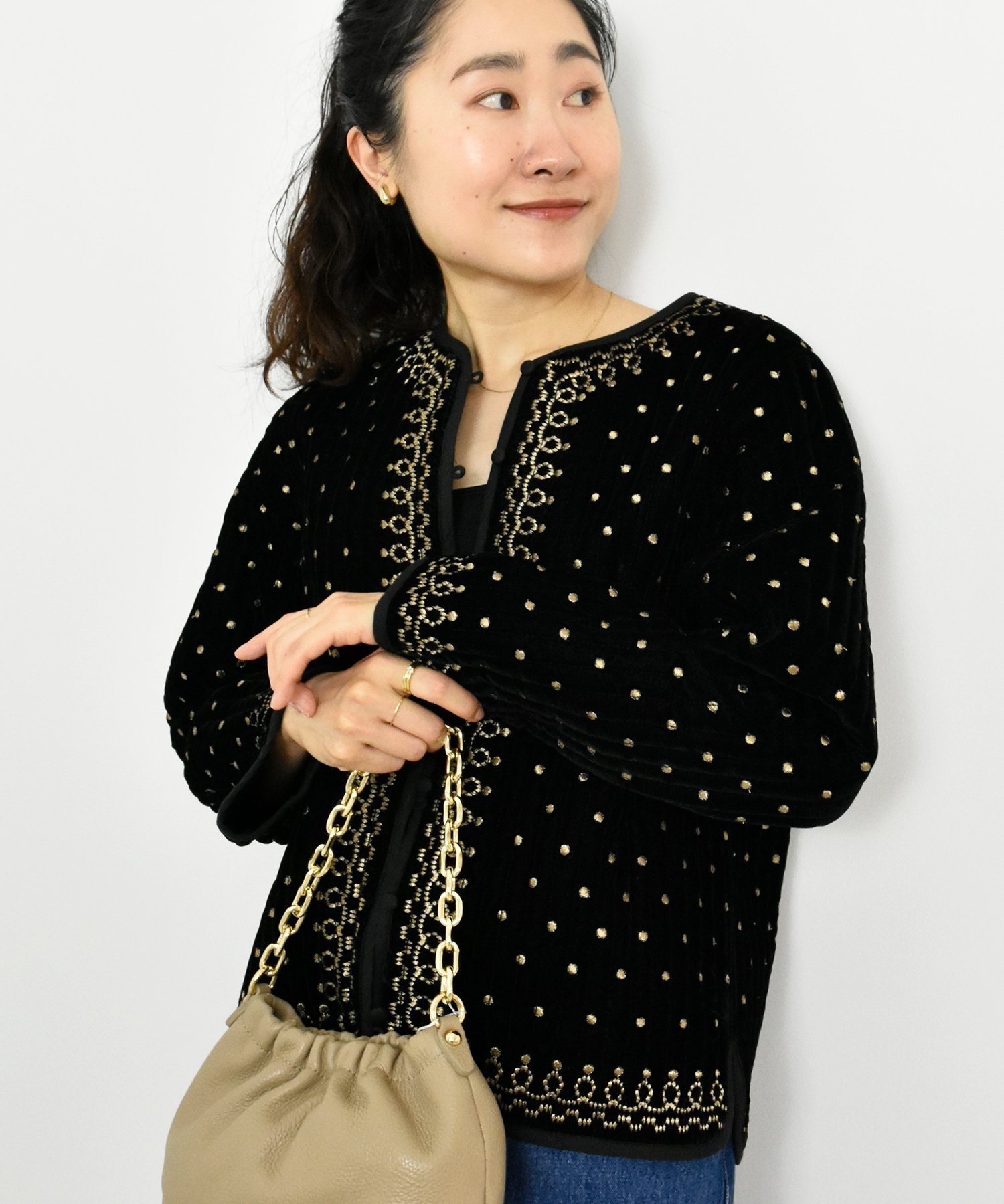 le.coeur blanc｜TORRAZZO DONNAベロア刺繍ジャケット | Rakuten