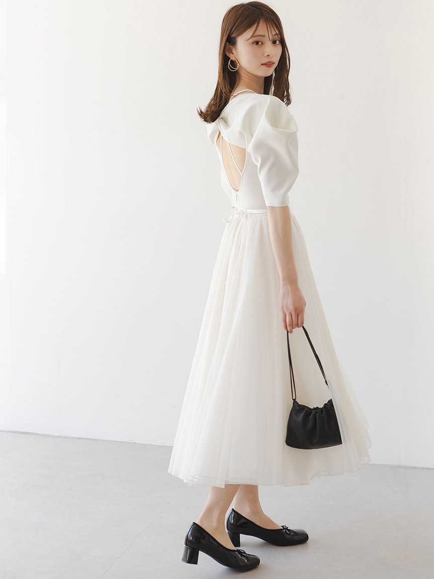 SNIDEL｜【Chacott】ニット×チュールコンビワンピース | Rakuten