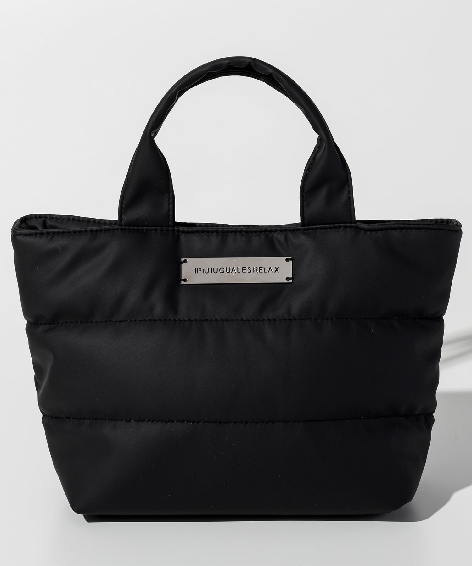 SHIFFON｜1PIU1UGUALE3 RELAX シルバーロゴプレートパデッドミニトート