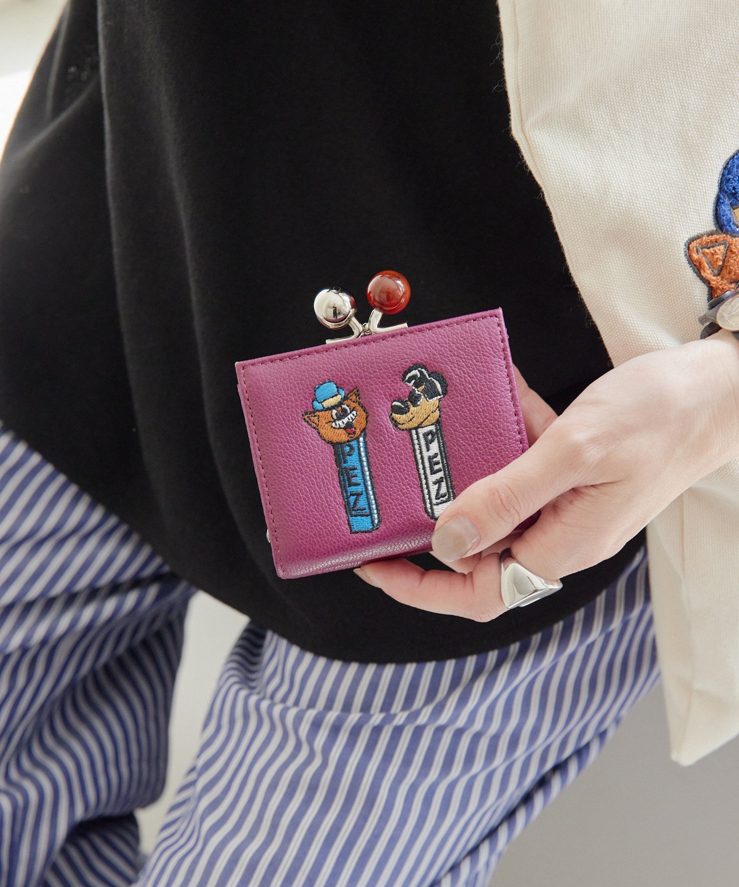 ear PAPILLONNER｜【PEZ(ペッツ) ×ear】本革/コラボ三つ折りがま口財布