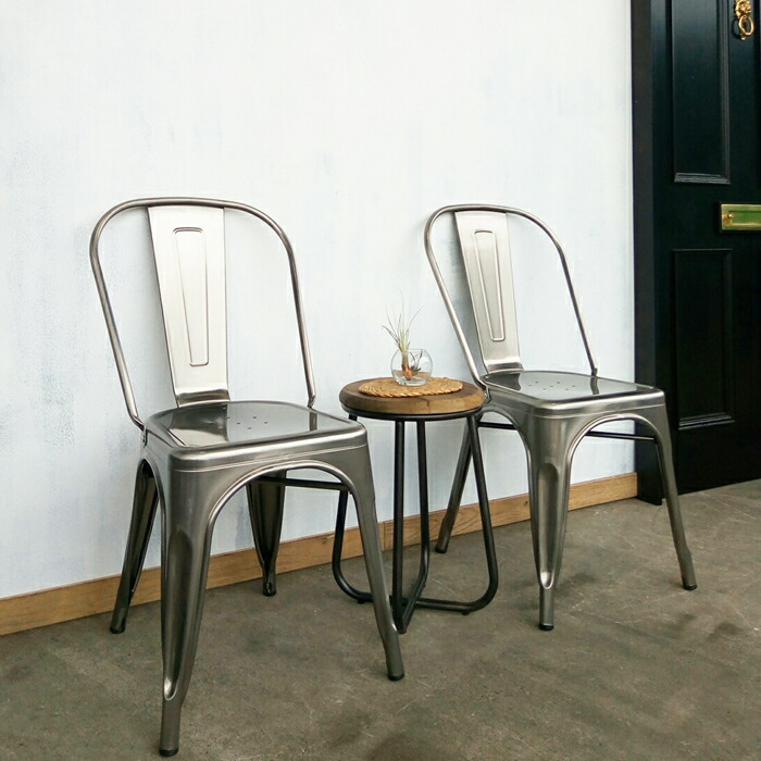 楽天市場】【2脚セット】 ダイニングチェア スチール シルバー 【送料