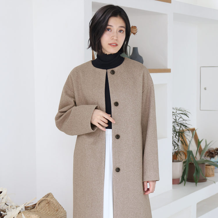 楽天市場】【5%offクーポン】ノーカラー コート レディース 秋 冬 ノー