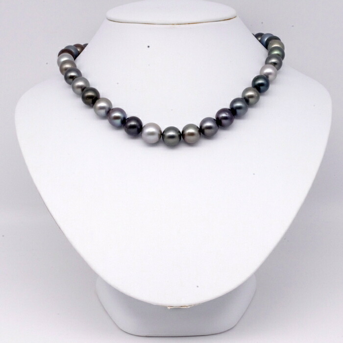 楽天市場】黒蝶 真珠 ネックレス 9～12.5mm マルチカラー