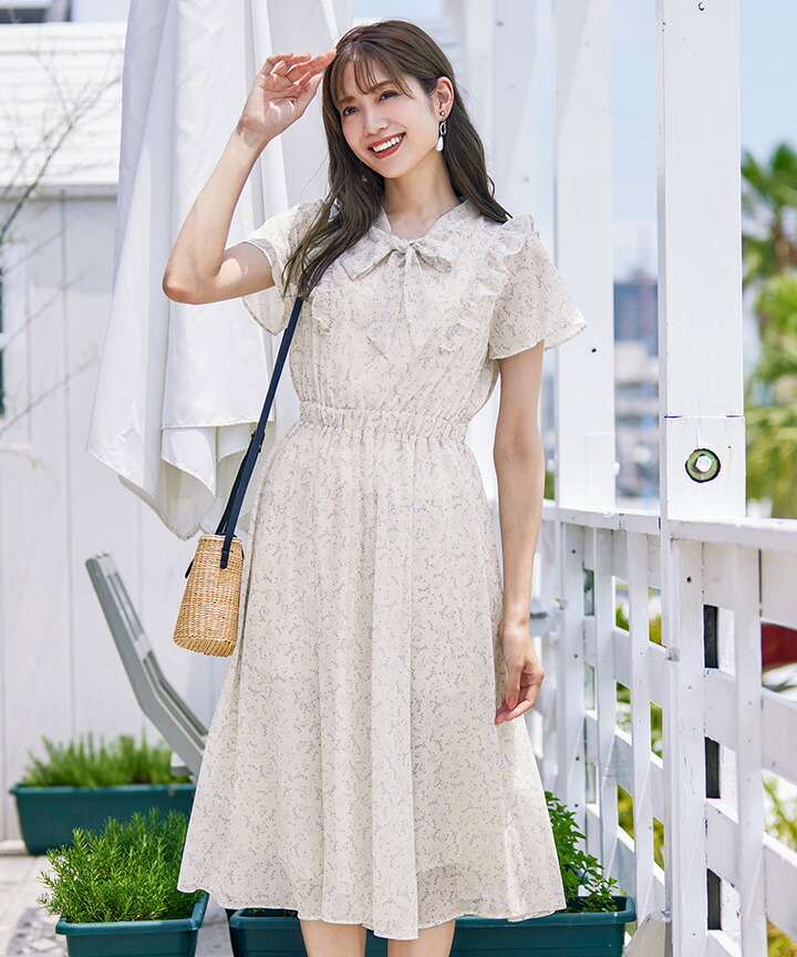 楽天市場】【楽天スーパーセール！70％OFF!!】花柄リボンタイフリル