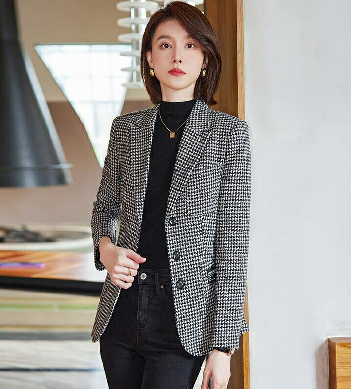 楽天市場】ジャケット レディース テーラードジャケット 千鳥柄 スーツ
