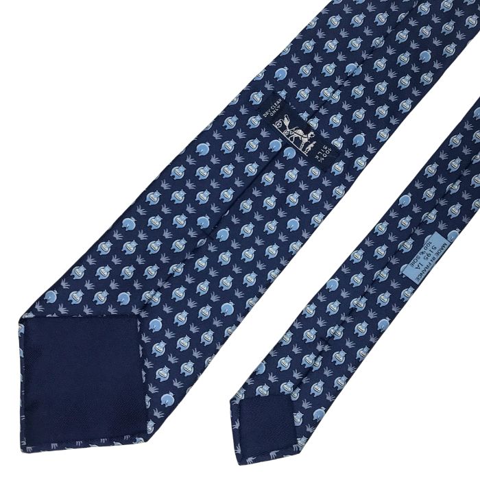 楽天市場】【中古】HERMES エルメス ネクタイ【ほぼ新品】9cm ネイビー